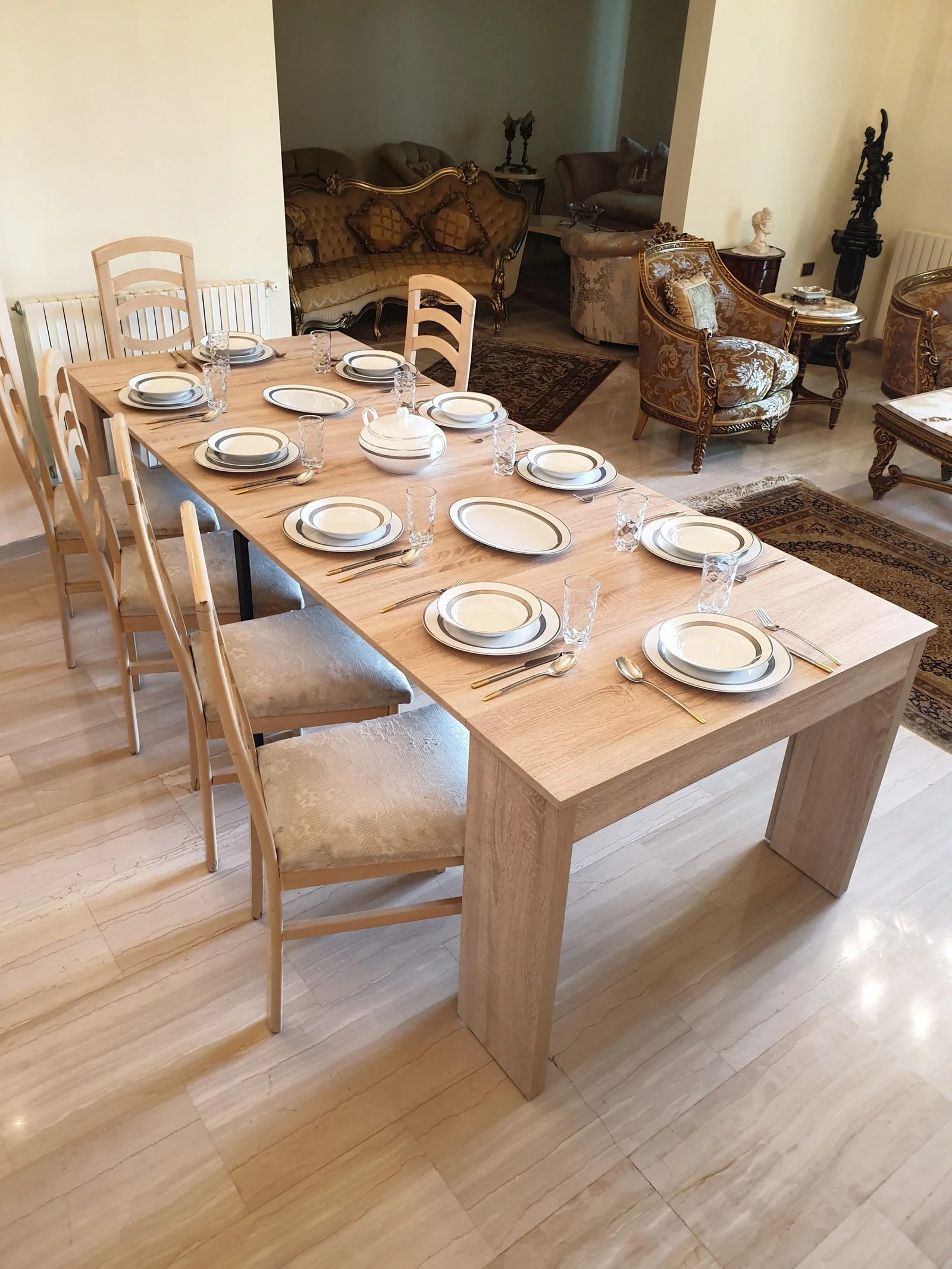Console-to-Dining Table – Expandable 12-Seater | Lebanon