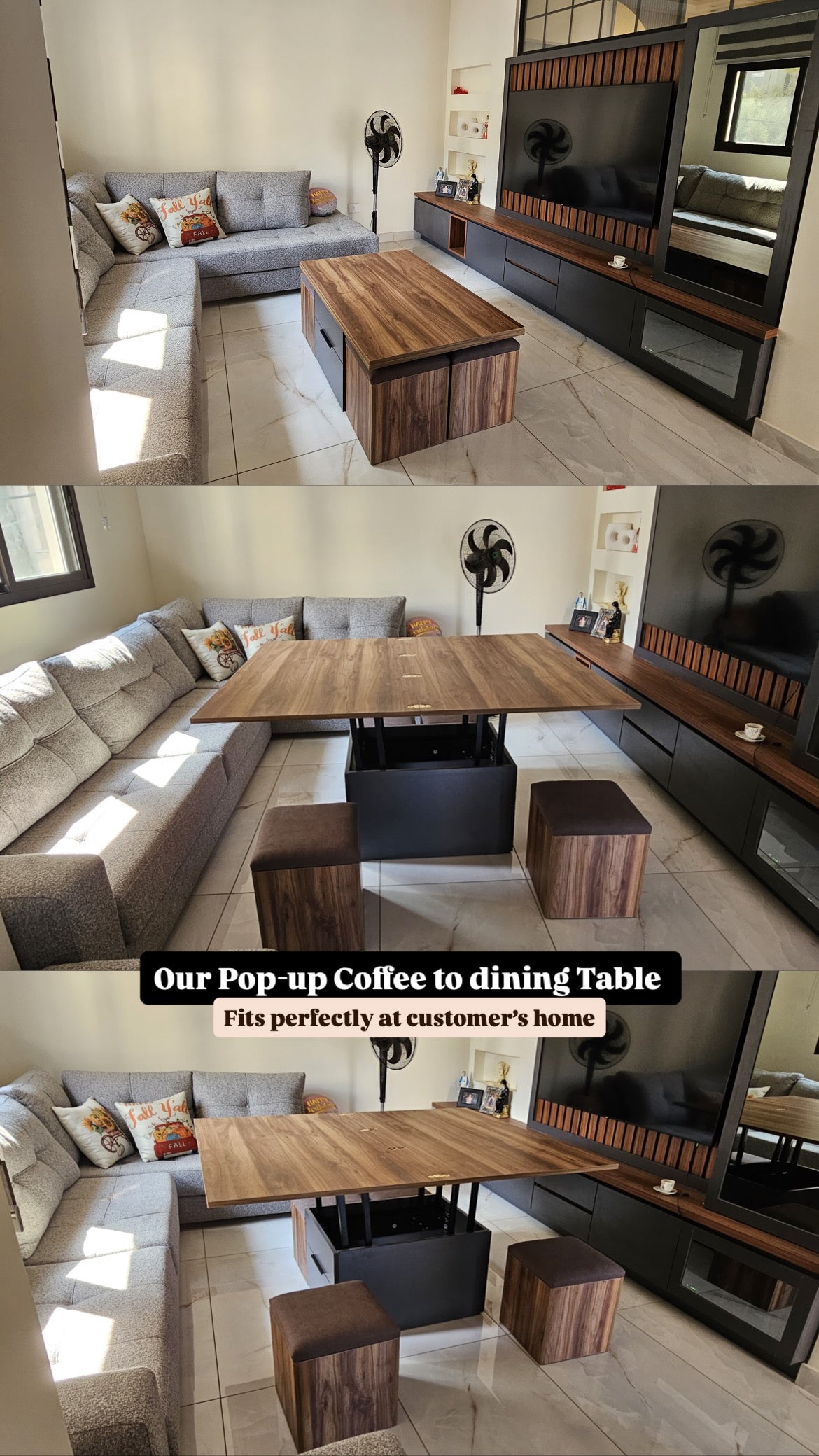 The ExpandSquare Coffee-to-Dining Table