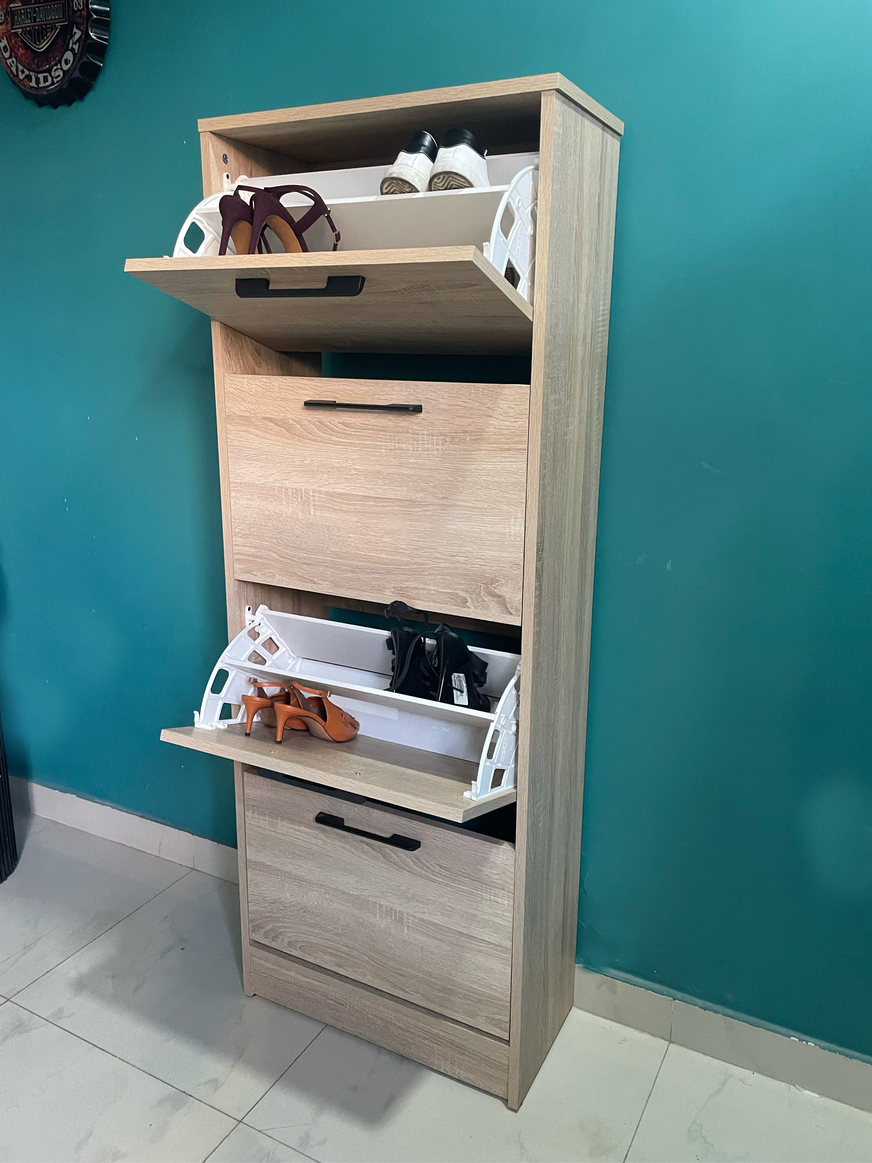 4-Level Shoe Cabinet – Space-Saving Storage