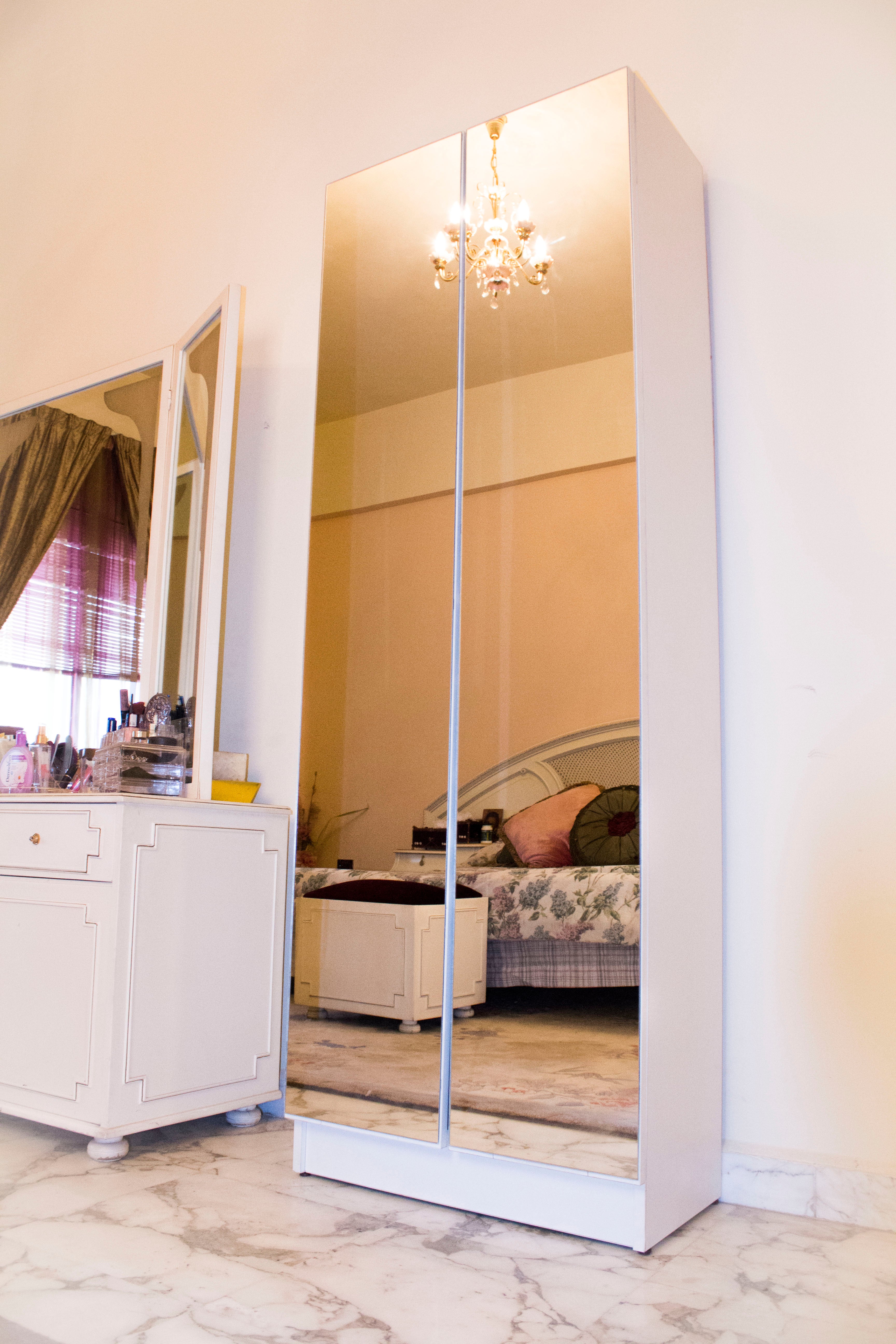 Gala Double Pencil Mirror Shoe Cabinet – Double Mirror Shoe Storage | Space Saving Lebanon