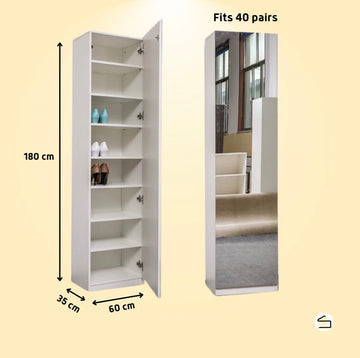 Gala Med Mirror Shoe Cabinet – Mirror Shoe Storage