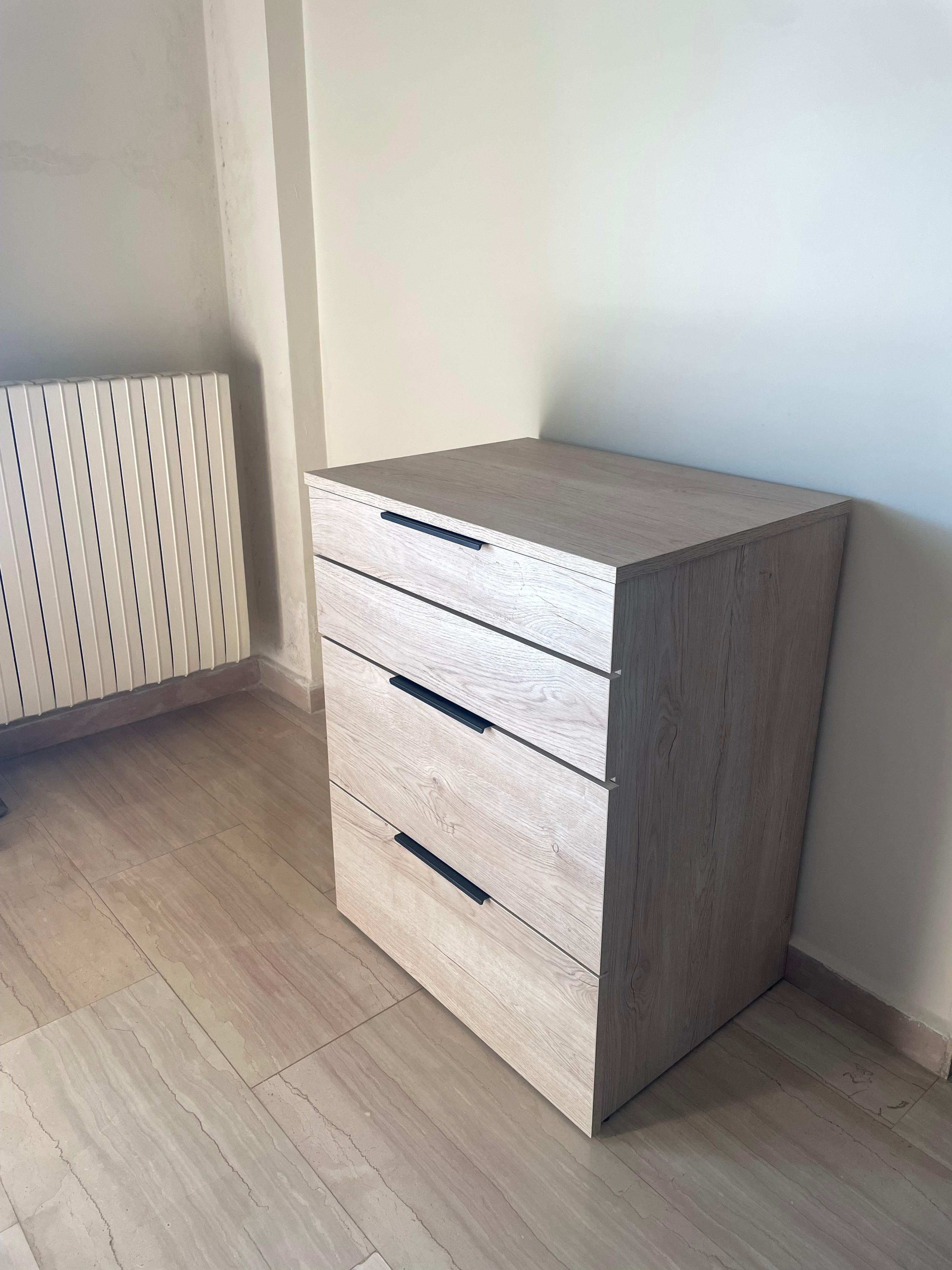 Compact 2-in-1 Dresser & Vanity Seat – Mirror with Storage Dividers & Pull-Out Seat | Lebanon