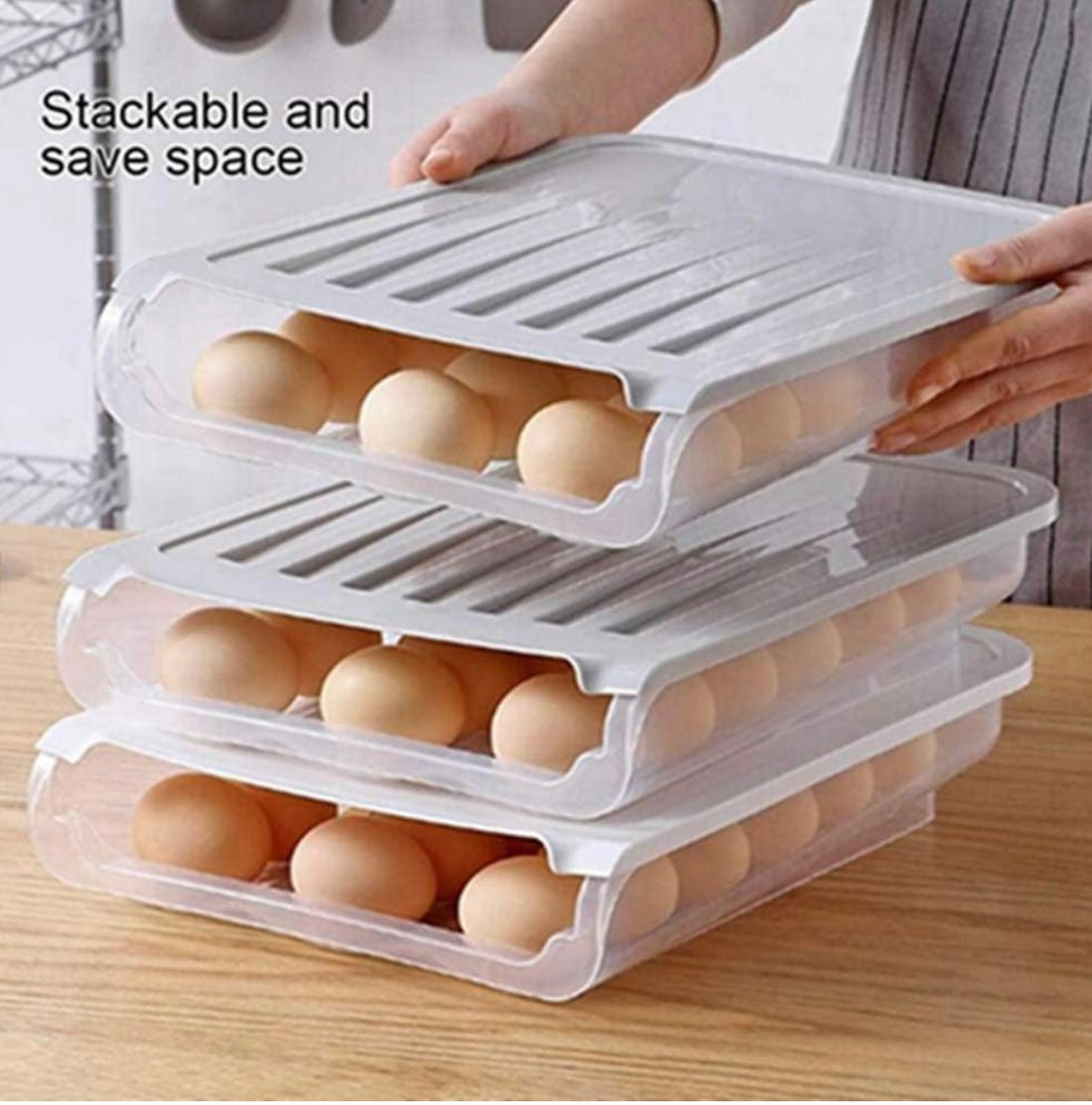 Auto-scrolling Egg Storage Organizer Plexi