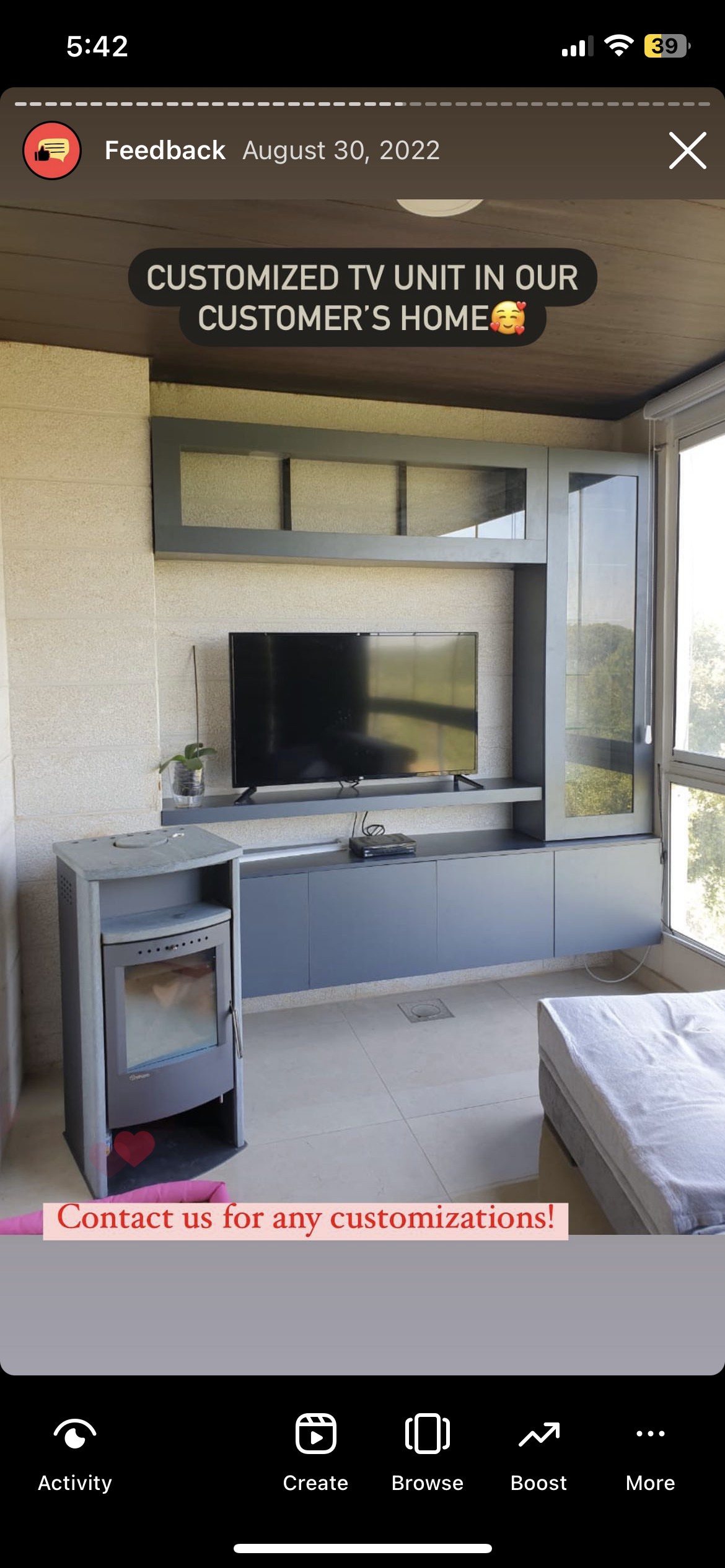 SlateWall Floating TV Cabinet – Media Console with Glass Cabinet & Open Shelves | Lebanon
