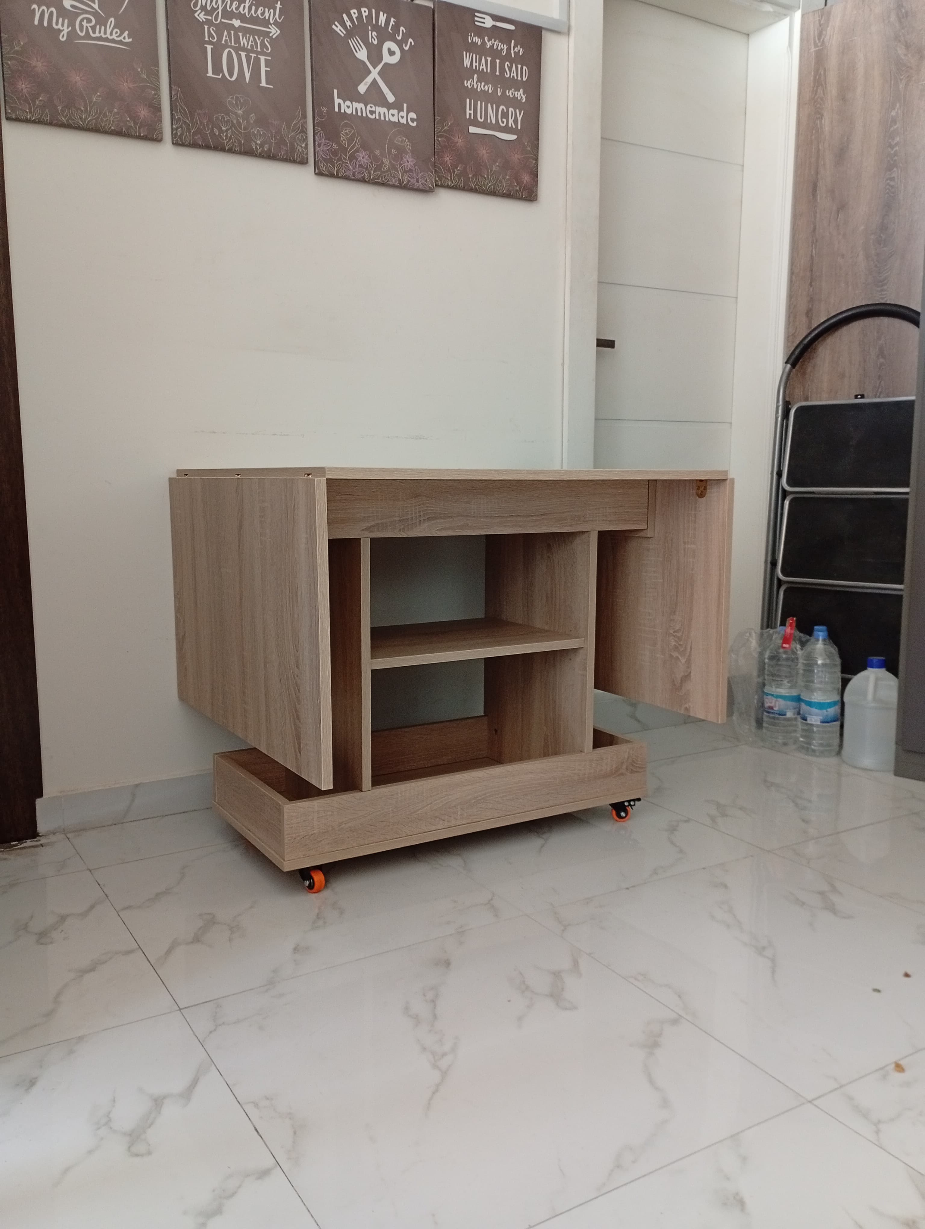 Cart Table – Foldable Dining Table on Wheels with Storage | Space-Saving Furniture Lebanon
