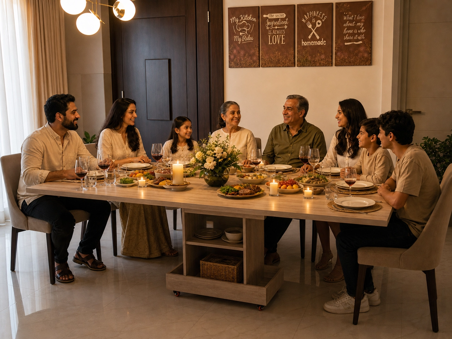 Cart Table – Foldable Dining Table on Wheels with Storage | Space-Saving Furniture Lebanon