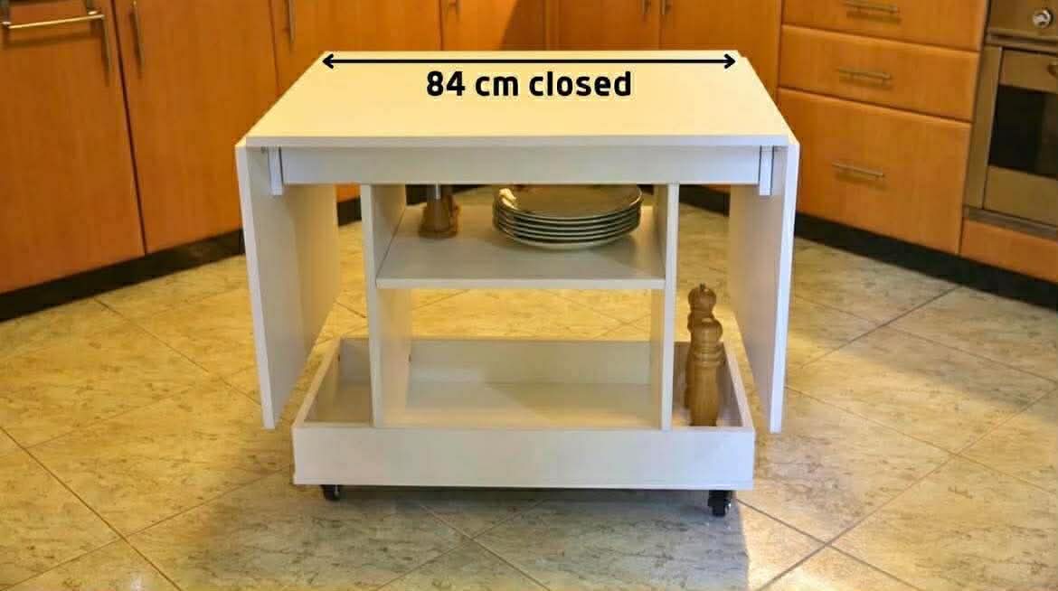Cart Table – Foldable Dining Table on Wheels with Storage | Space-Saving Furniture Lebanon