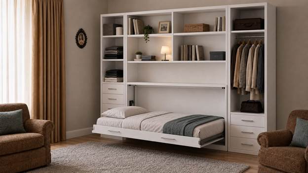 Horizontal wallbed unit
