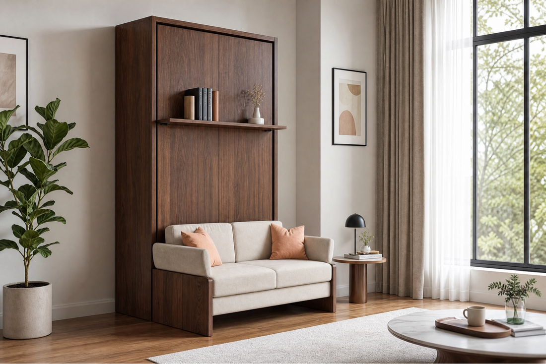 SmartSleeper Plus Murphy Bed – Wall Bed with Bookshelf, Storage & Couch | Lebanon