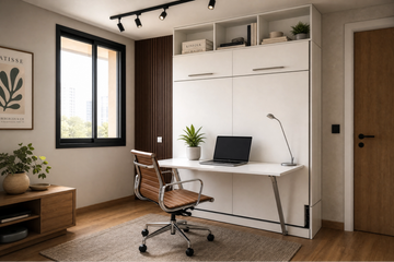 DeskBed Queen – Murphy Bed with Integrated Fold-Down Desk & Shelves | Wall Bed Lebanon