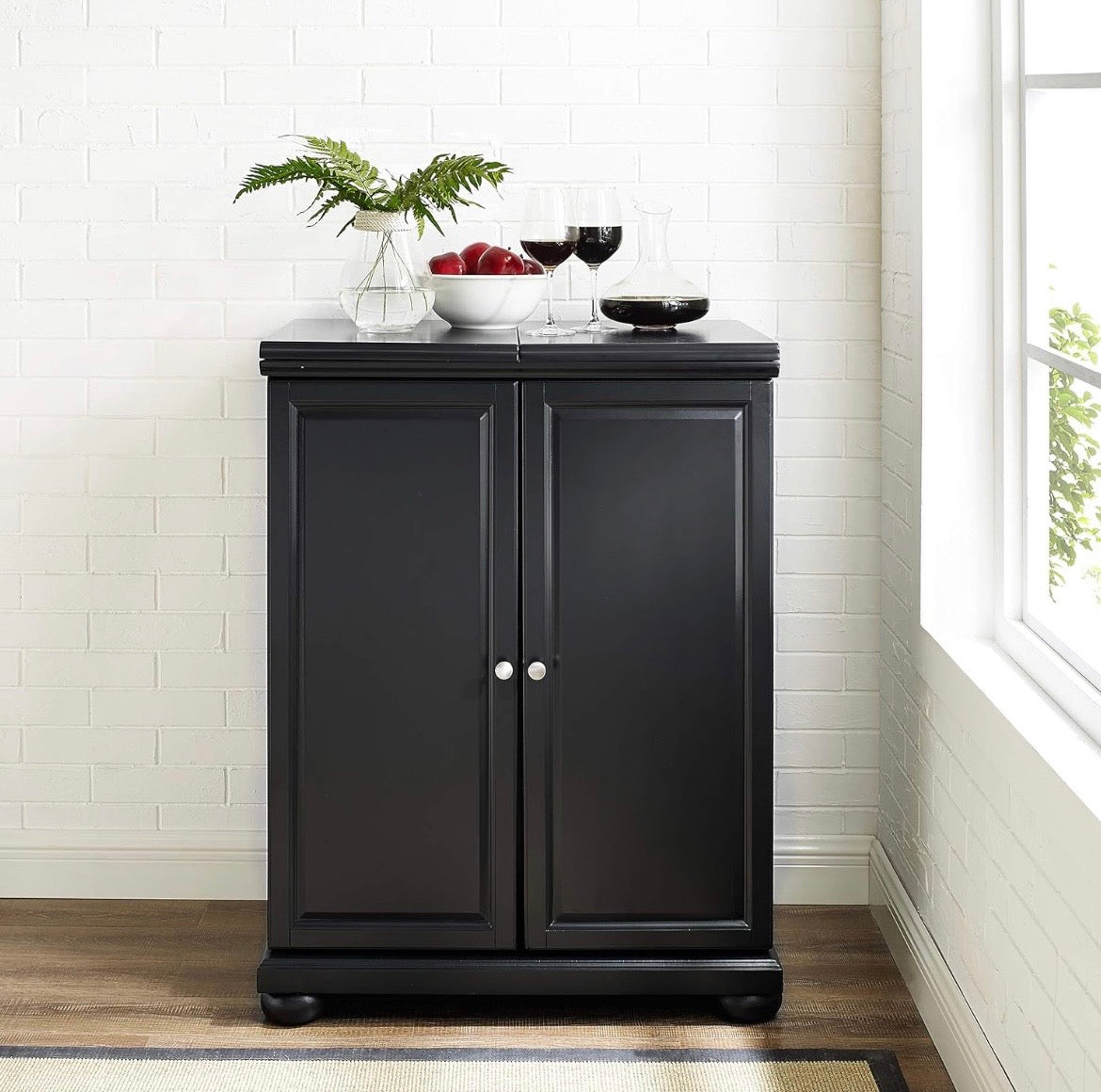 NoirFold Foldable Bar Cabinet – Expands from 1.20m to 2.40m | Architect-Designed Wine Bar Lebanon