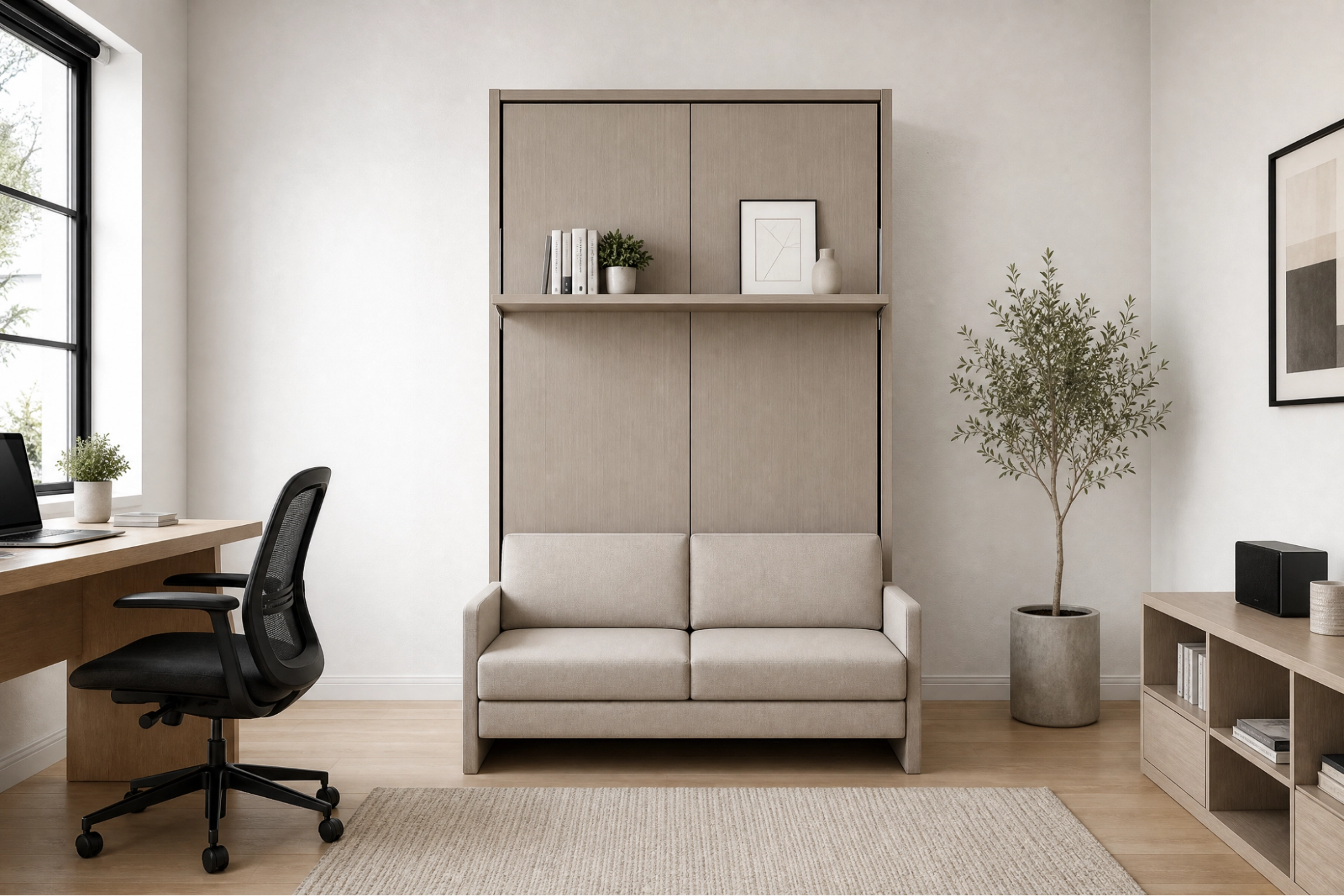 SmartSleeper Plus Murphy Bed – Wall Bed with Bookshelf, Storage & Couch | Lebanon