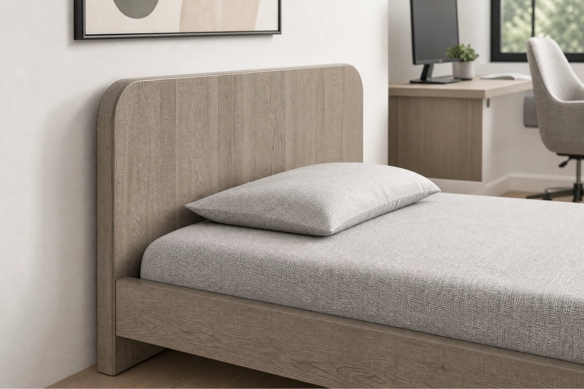 WoodHaven Slim Bed – Contemporary Wooden Platform Bed | Modern Bedroom Furniture Lebanon