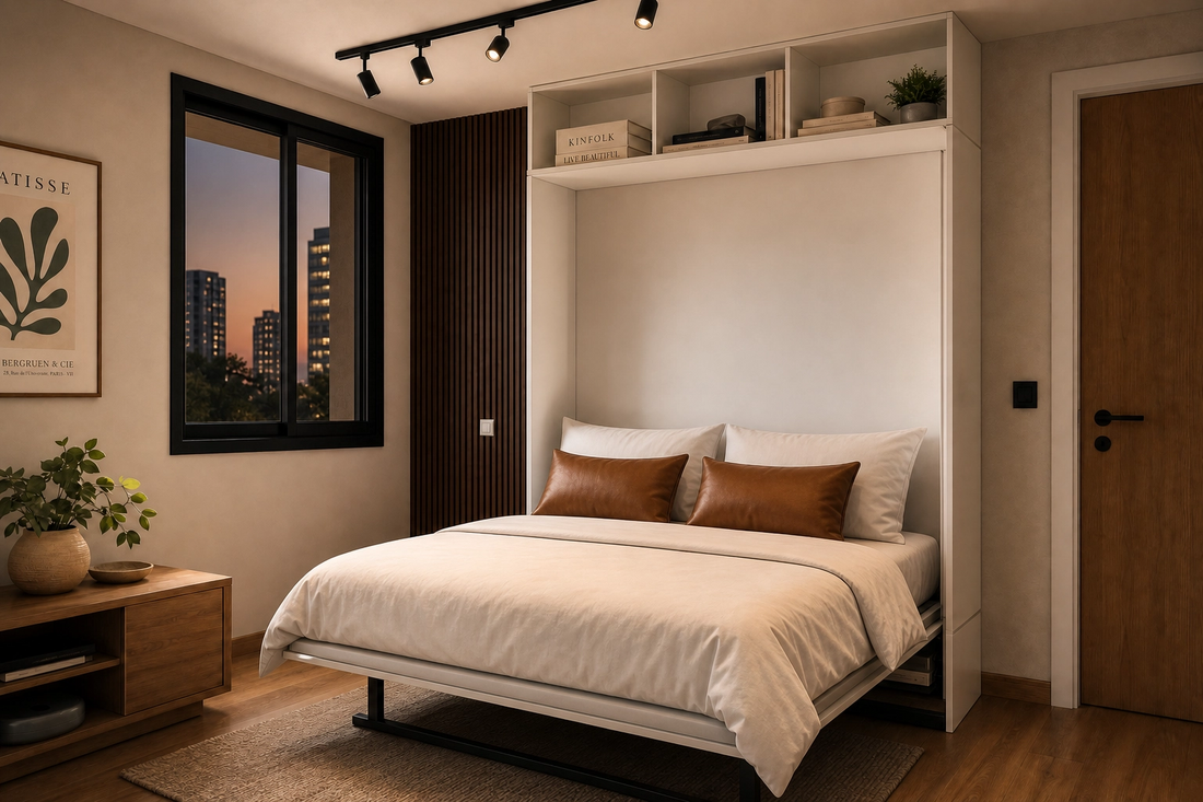 DeskBed Queen – Murphy Bed with Integrated Fold-Down Desk & Shelves | Wall Bed Lebanon