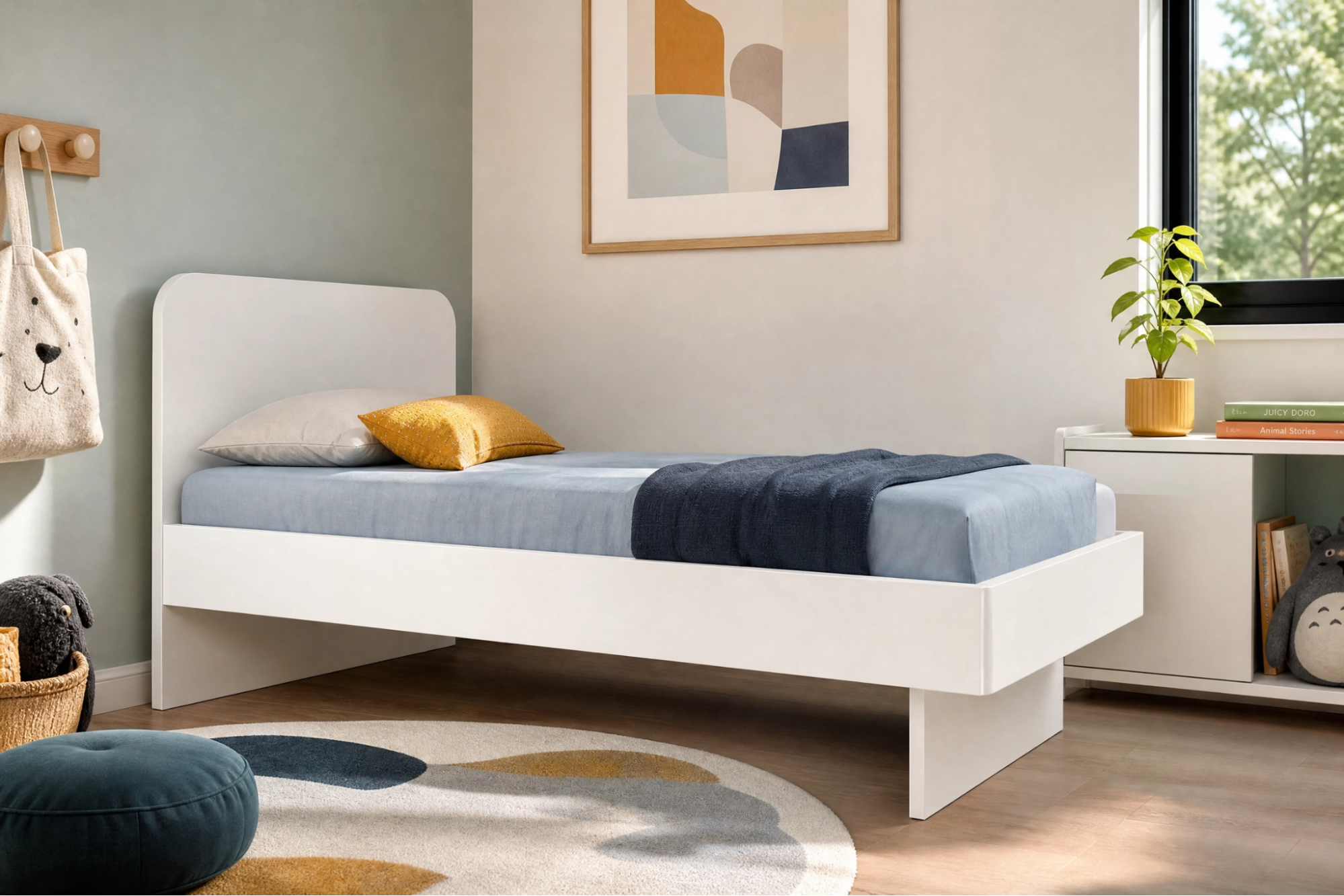 WoodHaven Slim Bed – Contemporary Wooden Platform Bed | Modern Bedroom Furniture Lebanon