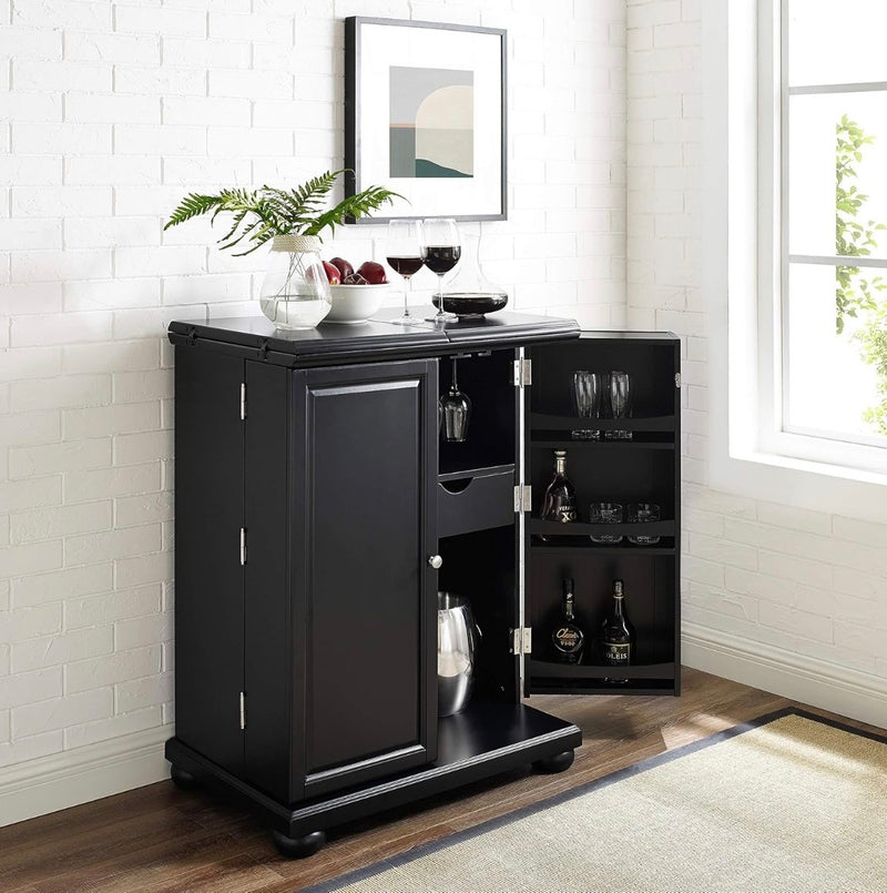NoirFold Foldable Bar Cabinet – Expands from 1.20m to 2.40m | Architect-Designed Wine Bar Lebanon