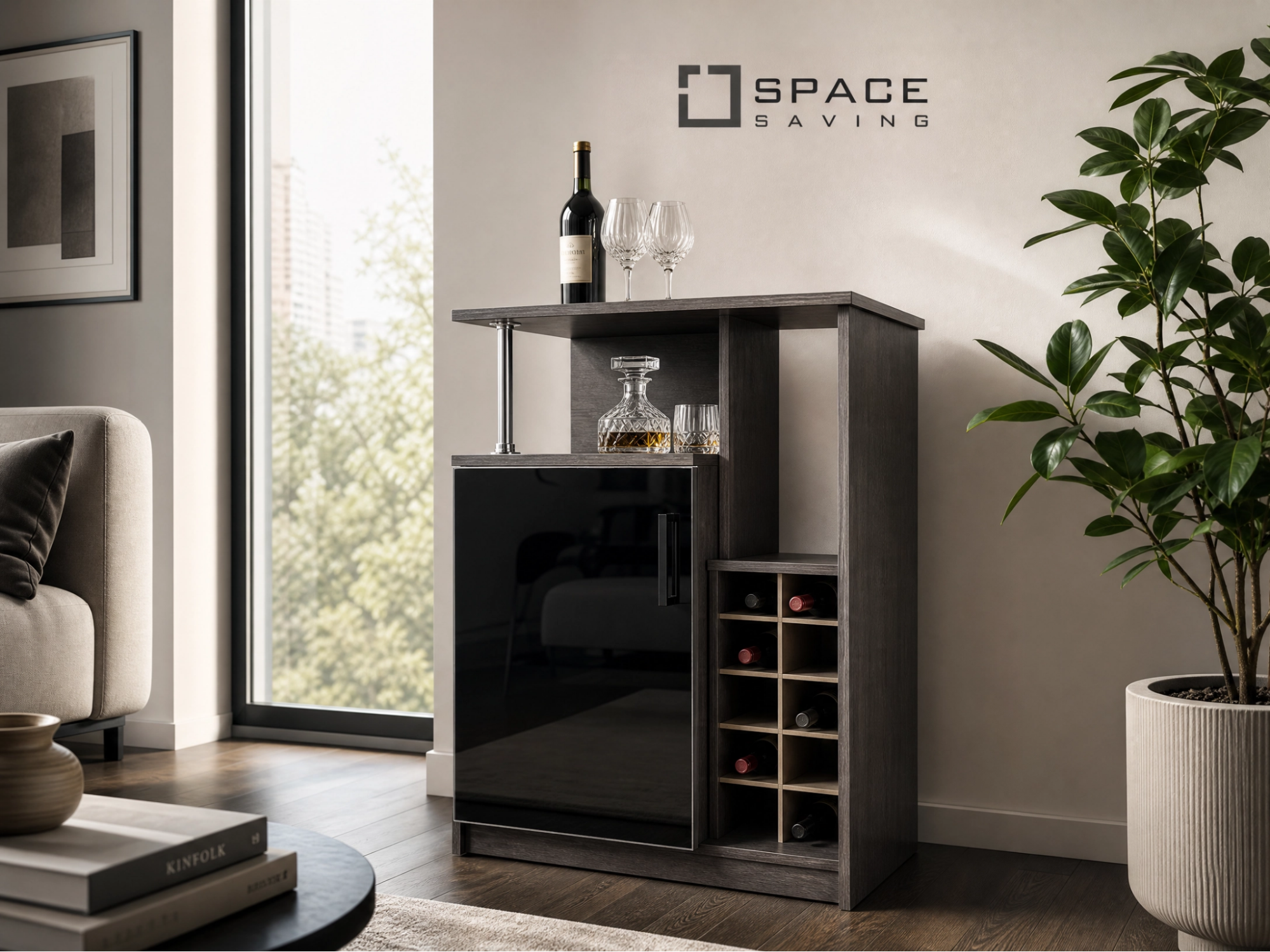 VertBar Mini Bar Unit – Compact Standing Bar with Wine Rack & Storage | Lebanon