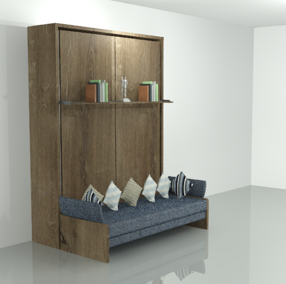 Beige Wall Bed Unit